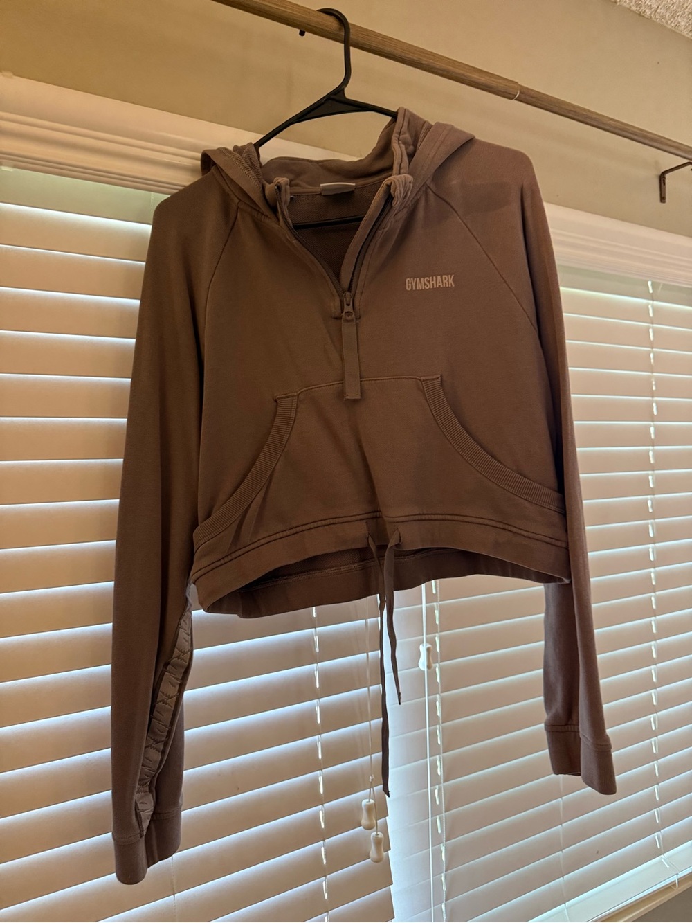 Gymshark Cropped Half-Zip Hoodie in Light Purple